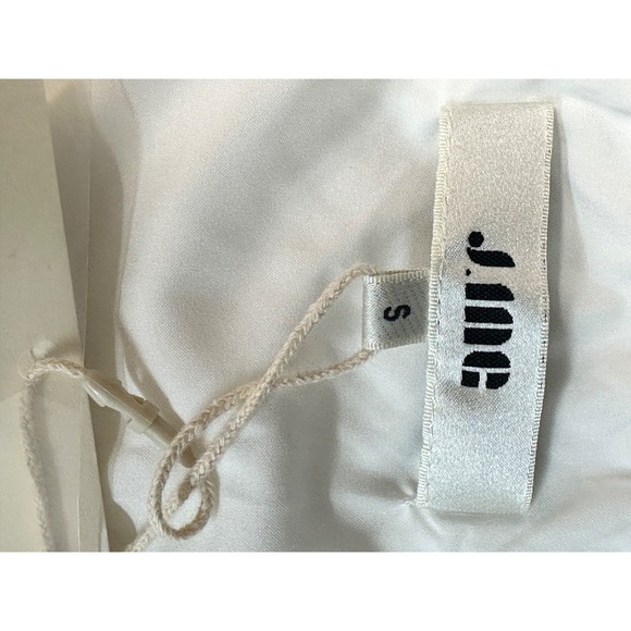 J. ING White Babydoll Mini Dress S Long Puff Sleeve Square Neck NWT Lined - Picture 3 of 13